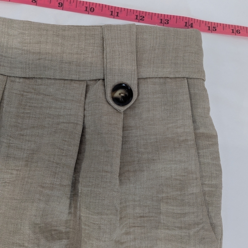 Monteau Los Angeles Pleated Beige Wide-Leg Pants Size Large - Picture 7 of 11
